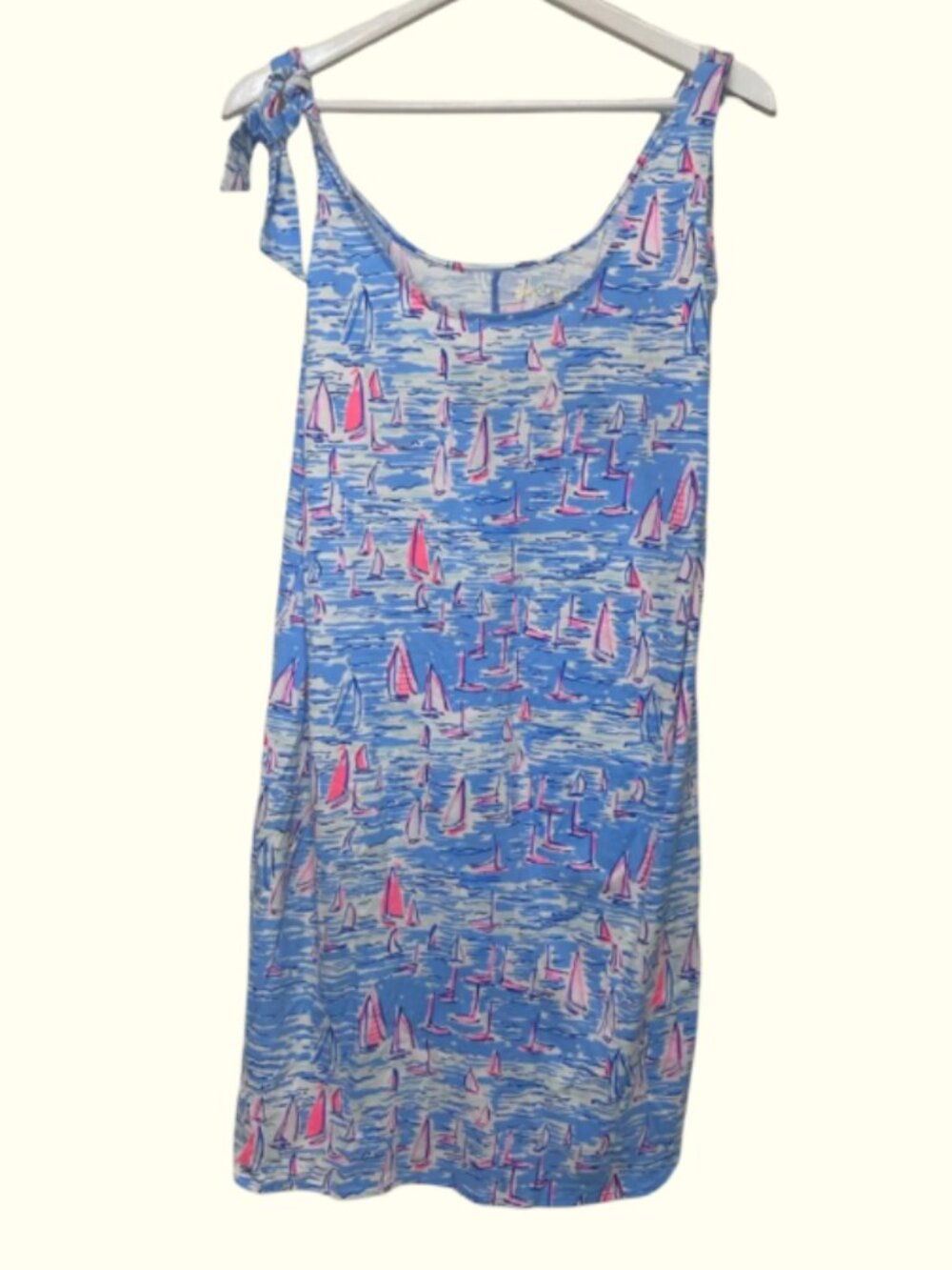 Lilly Pulitzer Blue & Pink Sailboat Tie-Shoulder Swim Coverup